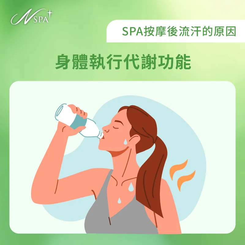 深層按摩刺激代謝,協助排出體內累積廢物 代謝廢物排出-SPA按摩後流汗