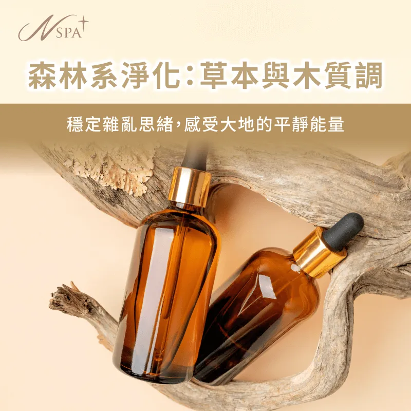 介紹檀香與茶樹的深層淨化力量,穩定繁雜思緒並帶來森林般的靜謐 草本與木質調-SPA精油按摩味道與功效